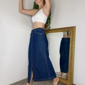 Jones New York Blue Denim Maxi Skirt